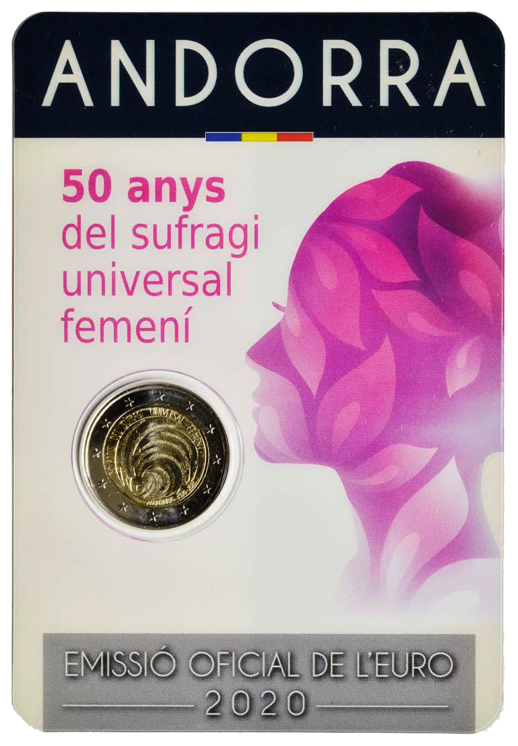 2 euros conmemorativa 50 años del sufragio universal femenino